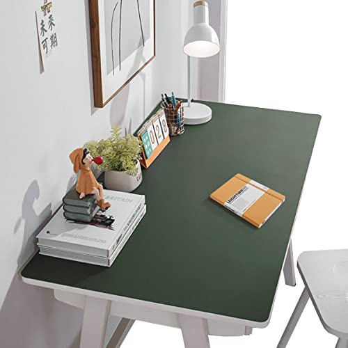 CIEEIN CIEHT PU PVC Tischmatten Mauspads Tischunterlage Tischmatte Schreibunterlagen Thickness 2mm Bürobedarf Laptop Wasserdicht One-seitig Dunkel Grün 60x110cm