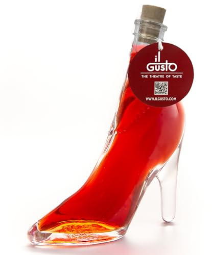 IL GUSTO Raspberry Vodka Miniature in Lady Shoe Bottle – 40ml (30%) | Unique Glass Gift for Her | Personalised Vodka Present for Birthdays, Weddings, Christmas, Party Favour & Special Occasions | Bold berry infusion • Keepsake glass stiletto • Personalised message option • Anniversary or birthday treat