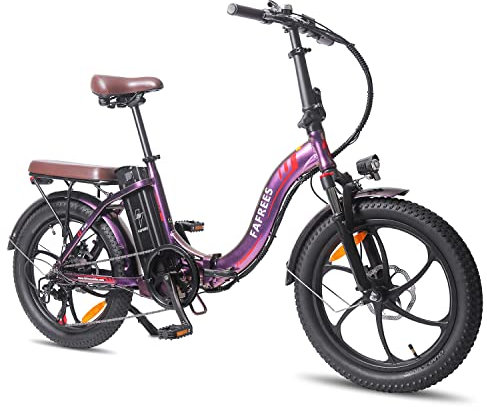 Fafrees F20 Pro Vélo électrique pliable 20 x 3,0 - Pneus gras - Batterie 36 V18 Ah - Shimano 7S - Pour adulte - Violet