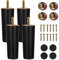 XineYuor Pieds de Meuble en Bois,4PCS Noir Pieds de Canapé Bois Massif,Pieds de Canapé de Rechange,Pieds de Meubles pour lit, Placard,Banc,Meuble TV,Armoire avec Accessoires (15cm/5.90'', Black)