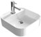 EMKE Waschbecken Aufsatzwaschbecken, Hängewaschbecken für Badezimmer Gäste WC 40 x 40 x 11 cm, Handwaschbecken Eckig Waschtisch Bad Waschbecken Klein Wandwaschbecken Waschschalen Weiß