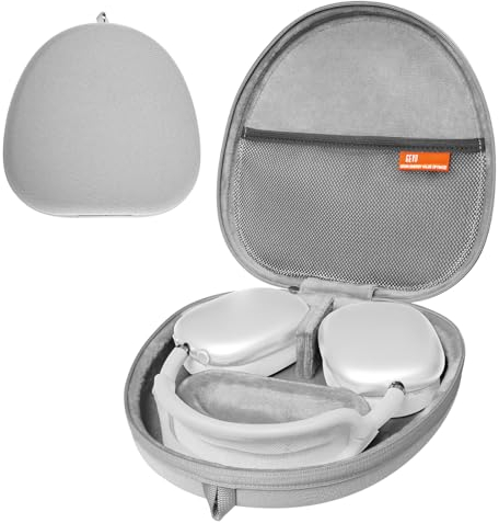GEVO Reiseetui für AirPods Max Kopfhörer, Schlafmodus, harte Tragetasche für Apple AirPods Max, kabellose Over-Ear-Headsets, tragbare Aufbewahrungstasche, Hellgrau