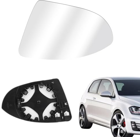 LWMTT Cristal de Espejo Retrovisor Derecho Golf 7 Retrovisor Exterior Ajustable Espejo Golf 7 Derecho con Calefacción Espejo Retrovisor Lado del Pasajero con Placa de Respaldo