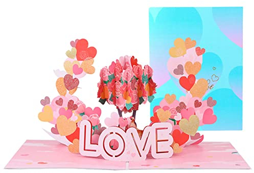 3D-Herz-Baum-Grußkarten-Set, Einladung, Segen, Zubehör für Neujahr, Hochzeit, Party, Kartenzubehör, Baumgrußkarten