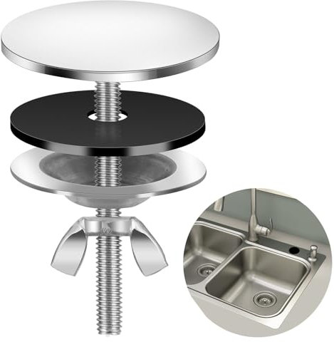 Couvercle d'évier en acier inoxydable - 5 cm - Anti-fuite - Bouchon de trou de robinet de cuisine - Bonne étanchéité - Pour trou d'évier, cuisine, salle de bain