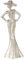 MF Handgefertigte Aluminium-Figur Lady, 10 x 7 x 31 cm, silberfarben, galvanisiert, glänzend