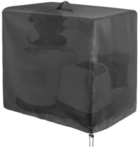 CAKEEYUM Pool Equipment Cover 420D Oxford Heavy-Duty Pool Equipment Enclosure Waterproof Sand Pool Filter Cover with Zipper for Daily Use Black 33.1 * 24 * 33.9inch