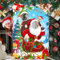 MEHOFOND Bannière de Visage de Père Noël 150 x 100 cm - Accessoires de Jeu de Visage, Décoration Traîneau et Cadeaux