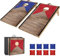 2 x Cornhole Board Set, 30 cm, Blau und Rot