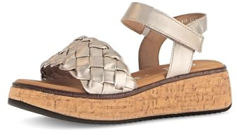 Gabor Damen Keilsandalen, Frauen Sandalen,Leichte Mehrweite (G),Sommerschuhe,Freizeitschuhe,offene Schuhe,Strandschuhe,Puder,39 EU / 6 UK