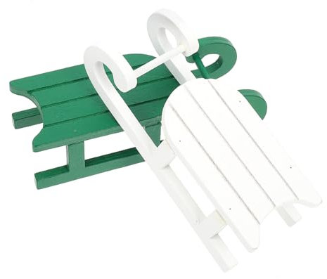 HOLIDYOYO 2stücke Weihnachts-Schlitten -Dekoration Für Tisch Miniatur Weihnachtsornamente Festliche Holzkunst Für Zuhause Für Weihnachten Und Winter-Dekoration