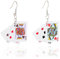 Clyhon Vergoldete Poker Ohrringe - Spielkarten Muster Charms Ohrhänger Schmuck für Frauen - Geschenk für Mädchen, Hochzeit, Geburtstag, Weihnachten, Muttertag