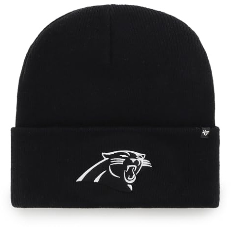 47 NFL Carolina Panthers Unisex Cuff Knit, Beanie, Team Logo, Farbe Schwarz
