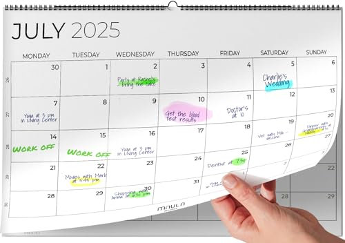 Family Planner 2026 Wall Calendar – Large Family Organiser July 2025 to December 2026 – Yearly Calendar with Columns for Parents & Children – Household & School Planning Diary for Home & Office