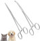 2 Pezzi 12.5cm Pinzette in Acciaio Inox,Forbici in Acciaio Inox,forbici toelettatura per animali domestici,una dritta e una curve, Pinze Multipurpose,per Pulizia Orecchie Animali Domestici