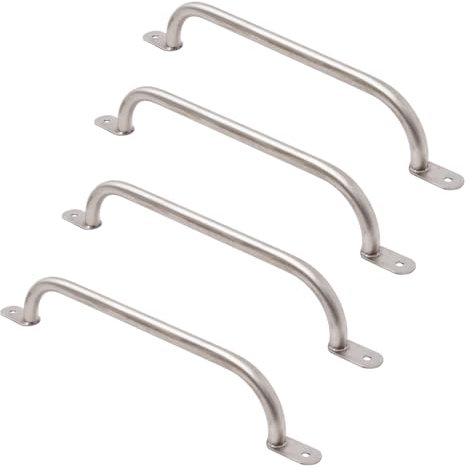 TRIBECCO Klettergriffe Haltegriffe für Outdoor & Indoor Metall Griffe für Spielplatz, Klettergerüst, Spielturm, Hochbett, Leiter und Kletterwand im Kinderzimmer (550 mm Edelstahl, 4 Stücke)