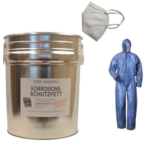 24Kg Mike Sanders Korrosionsschutzfett Hohlraumversiegelung + Overall + Maske