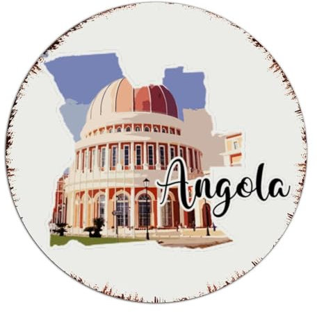 Angola - Letreros de metal vintage para exteriores, a la moda, elegante, para pared, diseño de paisaje urbano y monumental, decoración del hogar, letreros de garaje para restaurantes, casa,