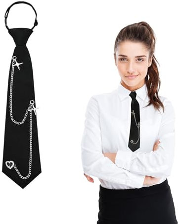 Hyxodjy Krawatte Damen, JK Uniform Krawatte Verstellbare Krawatte Schwarze Krawatte Damen Lange Krawatte Verstellbare Uniform Krawatten für Abschlussfeiern, Business, Hochzeiten, Cosplay
