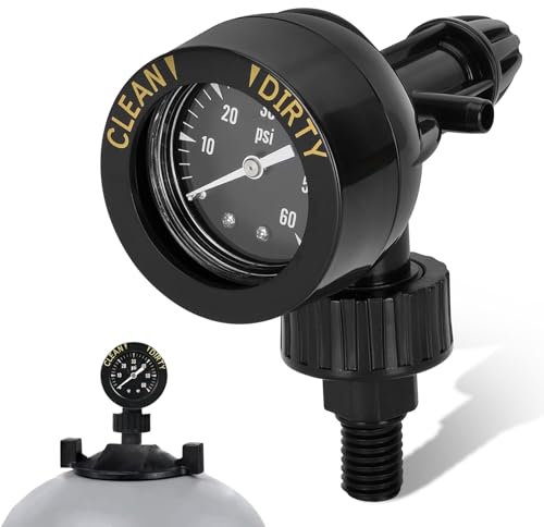 Filter Luftdruckprüfer Für pool, Schwarz, Manometer Druckluft, Pool Filter Druckluft, Druckminderer Druckmesser Multifunktion Pool Zubehör