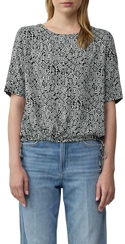 s.Oliver Gemusterte Shirt-Bluse mit verstellbarem Saum