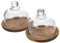 Gatuida 2 Piezas Bandeja Para Pastel Con Cubierta De Vidrio Molde Para Pasteles Con Tapa Expositor De Pasteles Con Tapa Plato Para Pastel Con Tapa Plato Para Servir Pastel Marrón De Madera