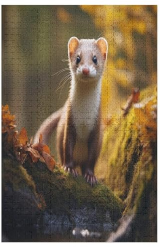 Nerz Puzzle 1000 Teile, Holzpuzzle Herausforderndes Geschicklichkeitsspiel Für Die Ganze Familie, Kinder Erwachsenenpuzzle Ab 12 Jahren 78×53cm
