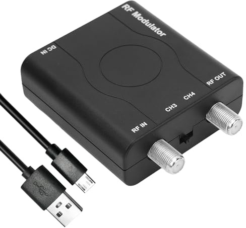 HDM61 Adaptateur HDMI vers coaxial, convertisseur RF vers HDMI 1080p avec sortie format NTSC CH3/CH4 modulateur RF Plug and Play pour signal d'antenne TV