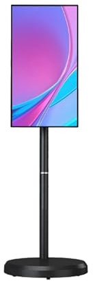 ZyKnaurral Televisor Inteligente Portátil De 21,5 Pulgadas con Pantalla Táctil, Televisor con Ruedas, Batería Integrada De 6000 Mah, Tableta con Ruedas Y Monitor Táctil Giratorio. Black-4+64G