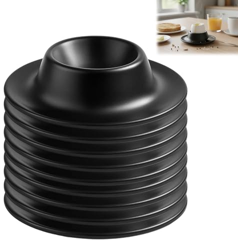 JcvPot Eierbecher, 9 Stück Eierbecher Schwarz, Eierbecher Plastik, Eierhalter Für Camping, Geschirr Schwarz Matt, 8.7 x 2.2 cm