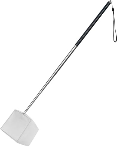 Pawfly 4 Inch Aquarium Soft Square Fine Shrimp Net, Tiny Fish Tank Net for Small Ponds, Extendable Stainless Steel Handle