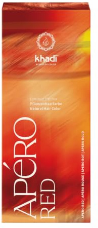 khadi Apéro Red Pflanzenhaarfarbe für sonnenverliebtes Rot, 100 g | Permanente Naturhaarfarbe von tiefem Rot bis elegantem Hellrot mit intensiver Farbbrillanz, 100% zertifizierte Naturkosmetik