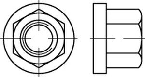 DIN 6331 10 Sechskantmuttern mit Bund, mit einer Höhe von 1,5d - Abmessung: M42 SW 65 (1 Stück)