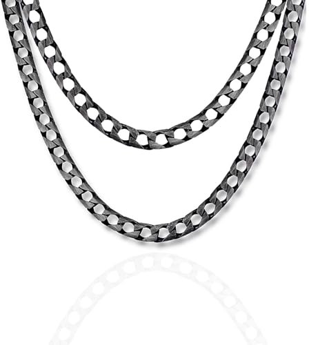 STERLL Herren Silberkette Oxidiert Handgefertigt Natürliche Verpackung Geschenk