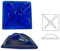 Réplica de cristal de Ullmannglass Tiffany, 1 unidad, bordes forjados, aprox. 40 x 40 mm, altura aprox. 12 mm., Color azul cobalto transparente.