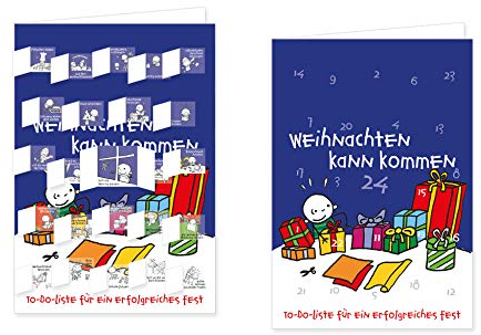 RASW046 -To-Do-Liste für ein erfolgreiches Fest Adventskalender-Doppelkarte - 12,5 x 18,5 cm mit hochwertigem Kuvert - Weihnachten kann kommen - Der kleine Meier hilft dabei!