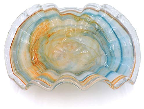Tammaro Home Murano Glasschale Schale Glas im Murano Rost Chrom Farbenes