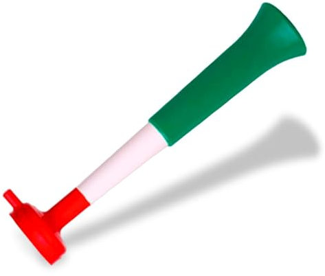 FUN FAN LINE - Pack x3 Plastik Vuvuzela Trompeten. Zubehör für Fußball- und Sportfeste. Geräuschvolles Lufthorn für die Animation. (Italien)