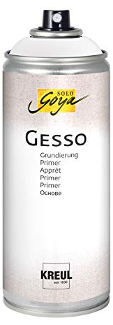 KREUL 85274 - SOLO GOYA Gesso weiß 400 ml Spray, zur Grundierung ohne sichtbare Pinselstriche, matt auftrocknend, wasserfest, auf Alkohol-/Wasserbasis