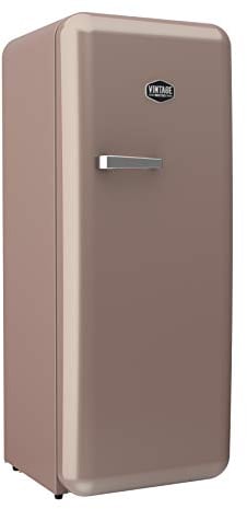 Vintage Industries Retro Kühlschrank Havanna, SONDEREDITION Rosé Gold, Kühl-Gefrier-Kombination, Kühlschrank mit Gefrierfach, Weinregal, Rosé Gold, VIRC330