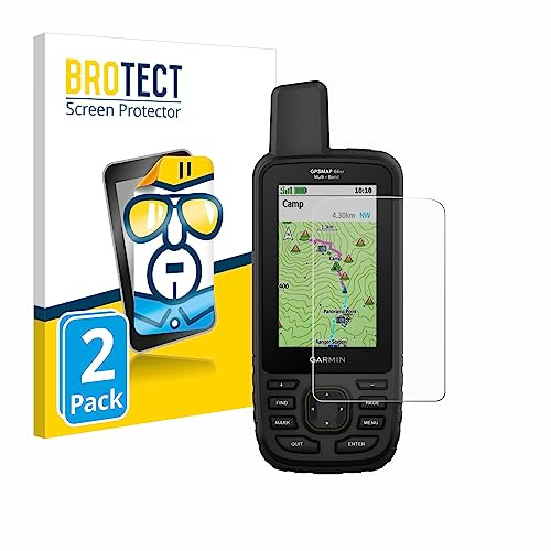 BROTECT (2 Stück Schutzfolie für Garmin GPSMAP 66sr Displayschutz Folie Made in Germany, Ultra-Klar
