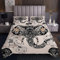 Homemissing Elefant Steppdecke Skizze Böhmischer Elefant Tagesdecke 240x260cm für Jungen Mädchen Boho Exotisch Blumen Bettüberwurf 3D Wild Tier Dekor Wohndecke 3St