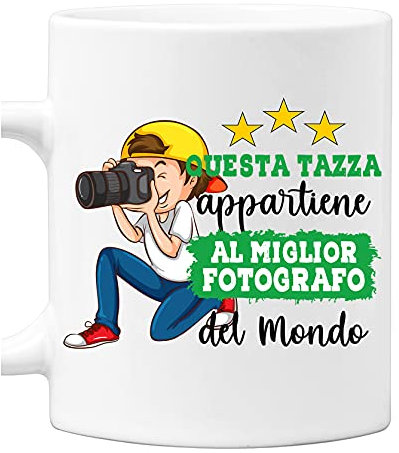 Colorfamily Tazza Fotografo Mestieri divertenti Questa tazza appartiene al migliore al mondo Idea regalo