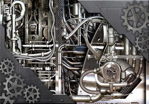 Photo Wallpaper 3D Wallpapers Non-Woven Wall Mutals Metal Industry Gear Machine Metal Style Wall Paper Mural Giant Poster 150x105cm