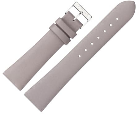 Stailer | Uhrenarmband aus echtem Leder | Lederarmband mit Edelstahl Metall Schließe |16mm (M)|16 mm (M)| Grey | Für Damen