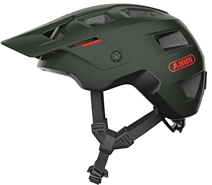 ABUS MoDrop Casco MTB, casco da bicicletta robusto con buona ventilazione per mountain bike, vestibilità personalizzata, per donna e uomo Verde (pine green) S (51-55 cm​)