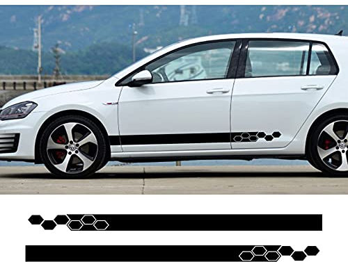 XKHSD Auto Adesivi Decorativi Gonna Adesivi, per VW Golf 4 5 6 7 Polo Auto Accessori per Auto Adesivi per Auto Porta Laterale Gonna Auto Vinyl Wrap Racing Decalcomanie