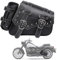Borse laterali per moto - Borse laterali Softail in PVC e pelle per Harley Sportster, impermeabili, borsa basculante, borsa porta attrezzi laterale universale per moto, con portabicchieri (Destra)