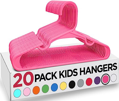 Utopia Home Packung mit 20 Kinderkleiderbügeln - 11,5“ Baby- und Kinderkleiderbügel aus Kunststoff für den Kleiderschrank, ideal für den täglichen Gebrauch, rosa