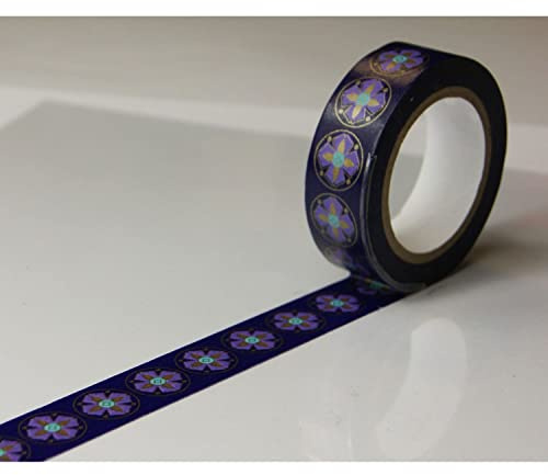 Global Gift Dekoband - Violette Motive - Repositionierbar - 15 mm x 10 m